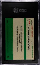 2023 Topps Chrome Platinum Anniversary Randy Johnson Green Autograph SGC 9.5
