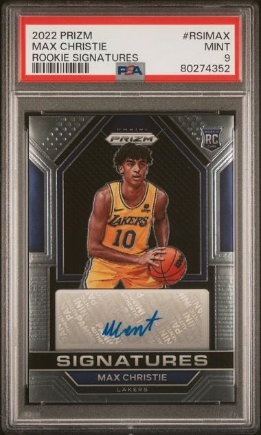 2022 Panini Prizm #RSIMAX Max Christie Rookie Signature PSA 9