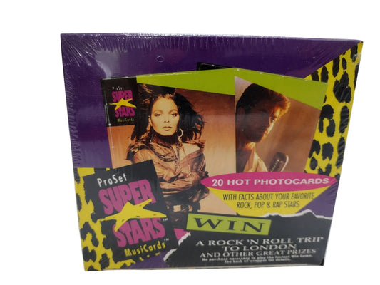 1991 Pro Set SuperStars Musicards 1st Ser. Sealed Box & unopened Trading Cards