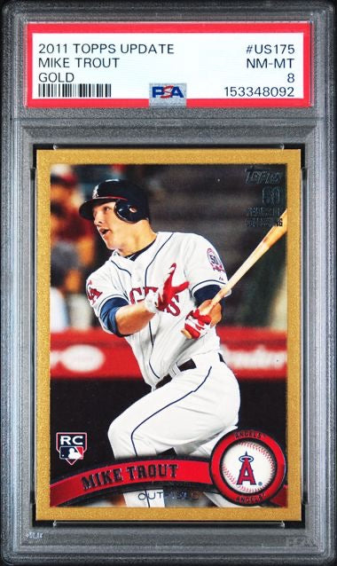 2011 Topps Update #US175 Mike Trout Gold Rookie RC /2011 PSA 8