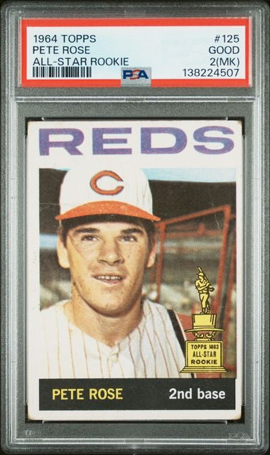 1964 Topps #125 Pete Rose All-Star Rookie PSA 2(MK)