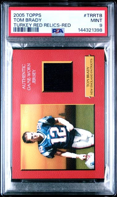 2005 Topps Turkey Red Tom Brady Relic Red /299 PSA 9