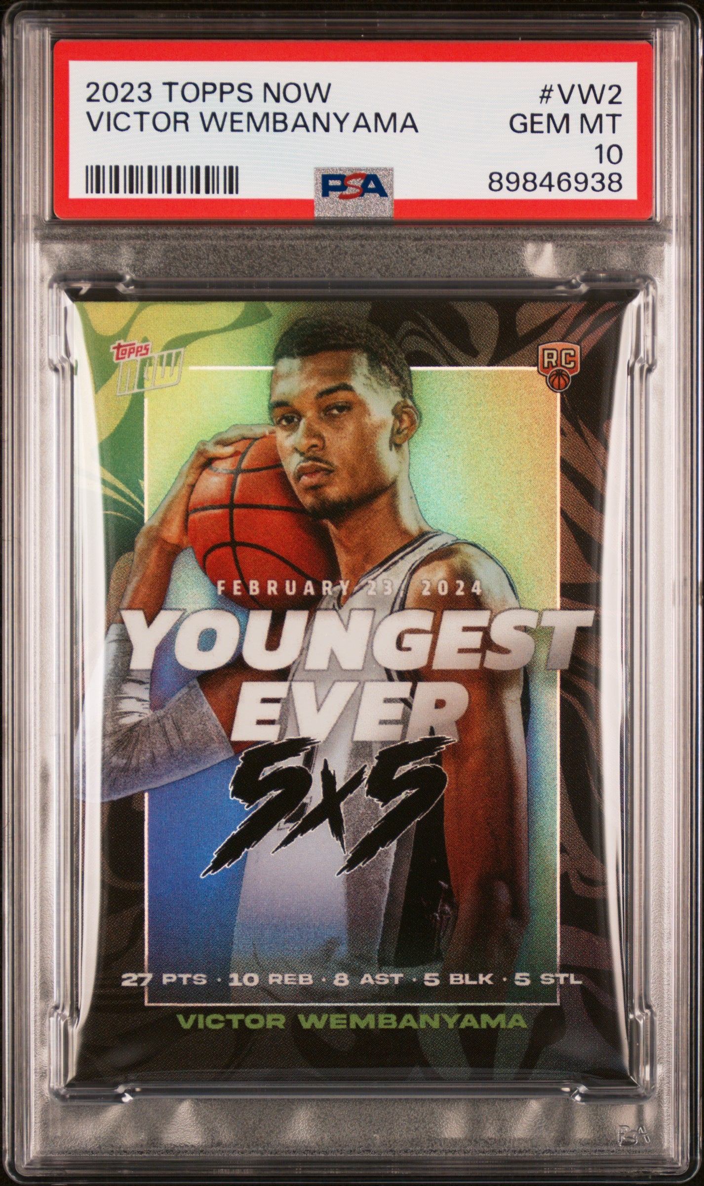 2023 Topps Now #VW2 Victor Wembanyama Rookie RC PSA 10