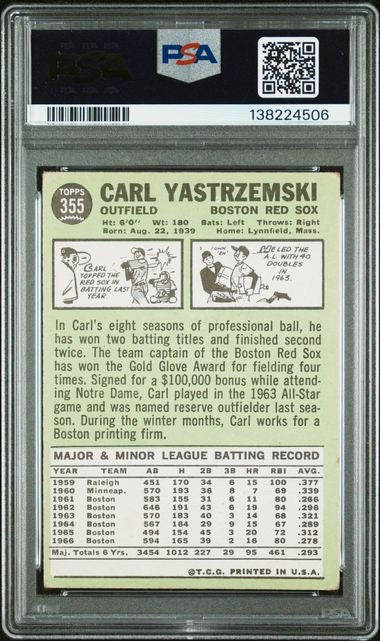 1967 Topps #355 Carl Yastrzemski PSA 3