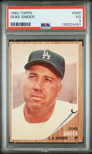 1962 Topps #500 Duke Snider PSA 3