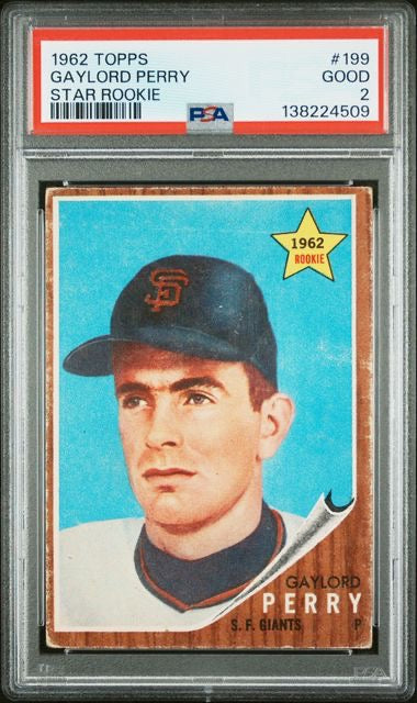 1962 Topps #199 Gaylord Perry Star Rookie PSA 2