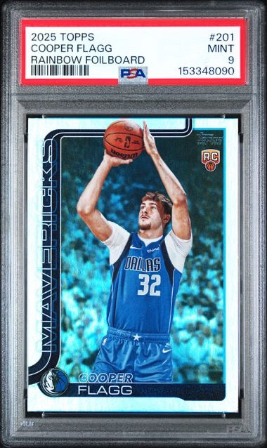 2025-26 Topps #201 Cooper Flagg Rainbow Foilboard Rookie RC PSA 9
