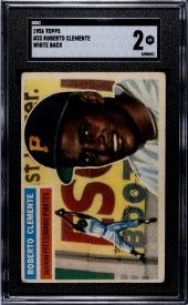 1956 Topps #33 Roberto Clemente (White Back) SGC 2