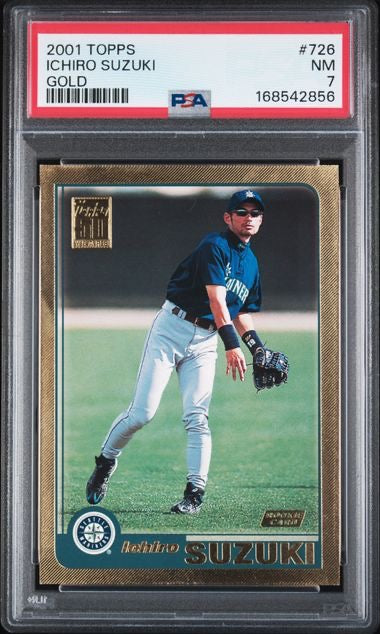 2001 Topps #726 Ichiro Suzuki Gold Rookie /2001 PSA 7