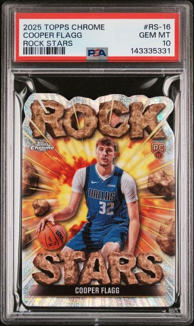 2025-26 Topps Chrome #RS-18 Cooper Flagg Rock Stars Case Hit Rookie RC PSA 10