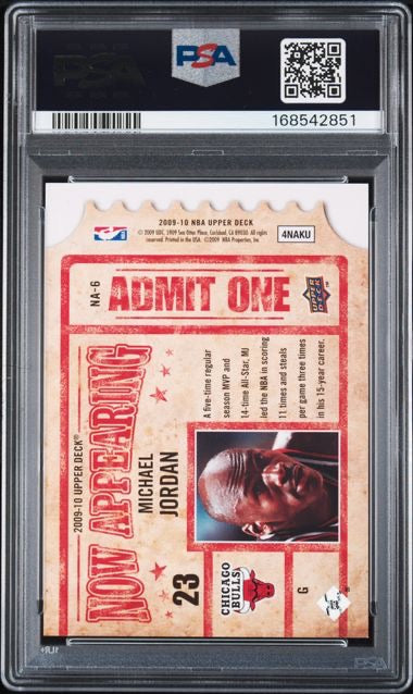 2009 Upper Deck #NA-6 Michael Jordan Now Appearing PSA 9