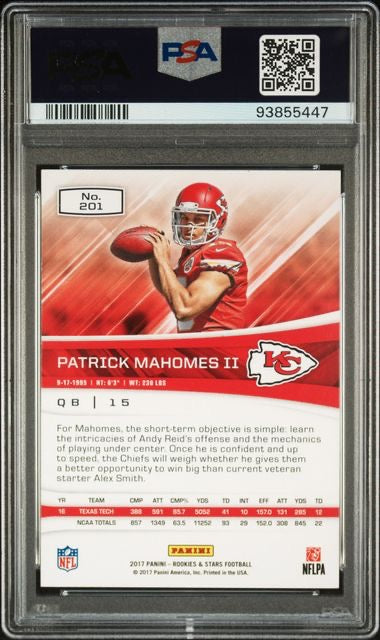 2017 Panini Rookies & Stars #201 Patrick Mahomes Rookie RC PSA 10