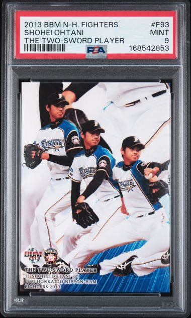 2013 BBM N-H Fighters #F93 Shohei Ohtani The Two-Sword Player PSA 9