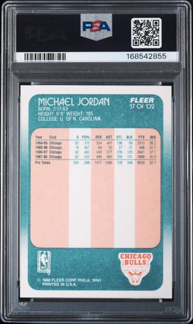 1988 Fleer #17 Michael Jordan PSA 8
