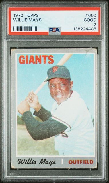 1970 Topps #600 Willie Mays PSA 2