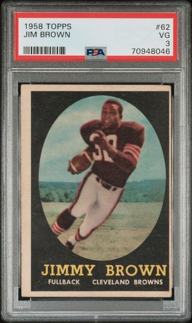 1958 Topps #62 Jim Brown Rookie RC PSA 3