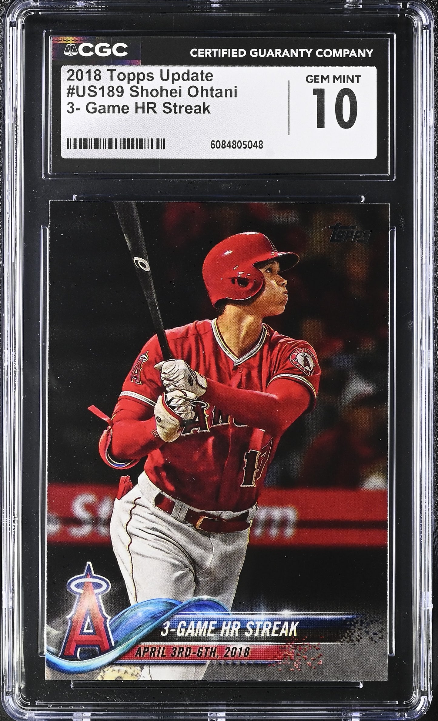 2018 Topps Update #US189 Shohei Ohtani 3-Game HR Streak CGC 10