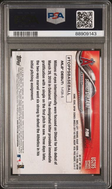 2018 Topps Update #US285 Shohei Ohtani Rookie RC PSA 9