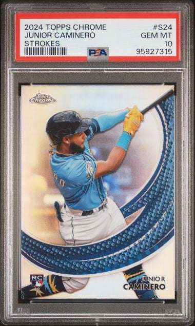 2024 Topps Chrome #S24 Junior Caminero Strokes PSA 10