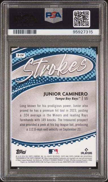 2024 Topps Chrome #S24 Junior Caminero Strokes PSA 10
