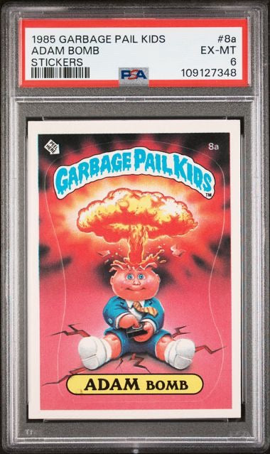 1985 Garbage Pail Kids #8a Adam Bomb Stickers PSA 6