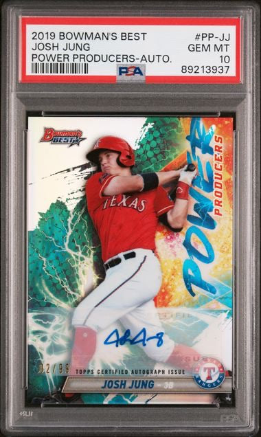2019 Bowman's Best #PP-JJ Josh Jung Power Producers Autograph /99 PSA 10