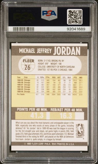 1990 Fleer #26 Michael Jordan PSA 8