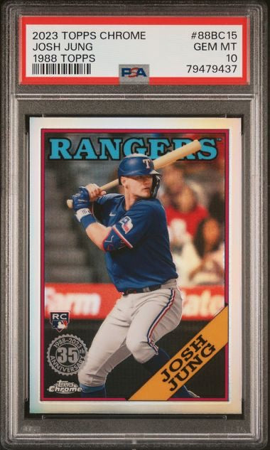 2023 Topps Chrome Josh Jung 1988 Topps PSA 10
