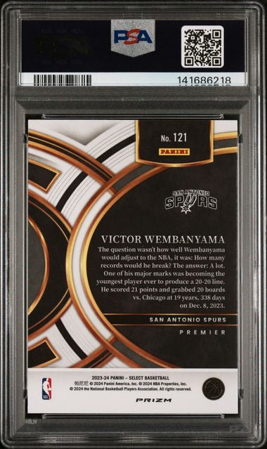 2023-24 Panini Select #121 Victor Wembanyama Tectonic Rookie RC PSA 10