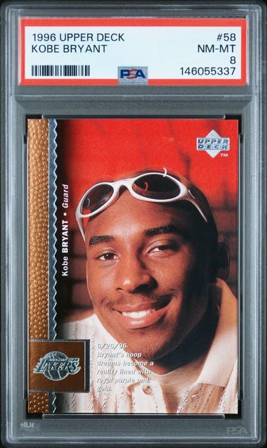 1996-97 Upper Deck #58 Kobe Bryant Rookie RC PSA 8