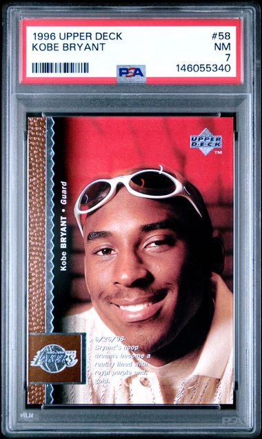 1996-97 Upper Deck #58 Kobe Bryant Rookie RC PSA 7