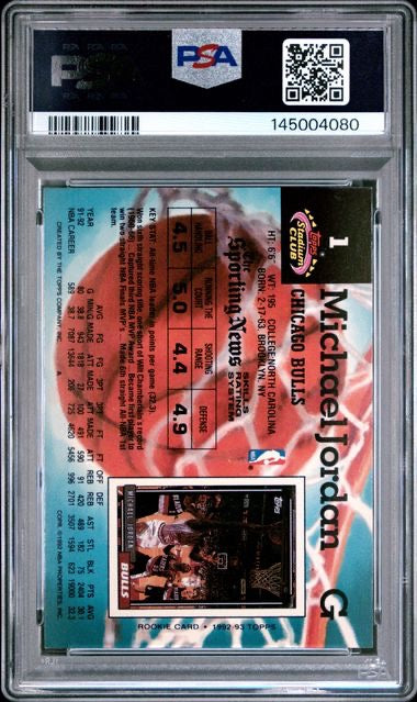 1992 Stadium Club #1 Michael Jordan PSA 8