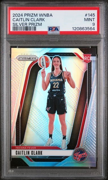 2024 Panini Prizm WNBA #145 Caitlin Clark Silver Rookie RC PSA 9