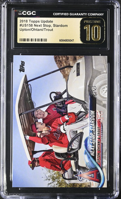2018 Topps Update #US158 Next Stop, Stardom Ohtani Trout CGC Pristine 10