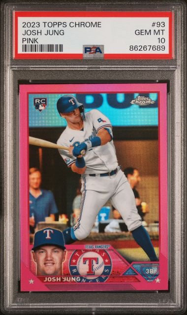 2023 Topps Chrome #93 Josh Jung Pink Rookie PSA 10