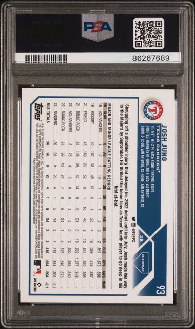 2023 Topps Chrome #93 Josh Jung Pink Rookie PSA 10