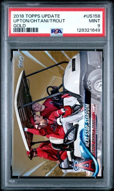 2018 Topps Update #US158 Shohei Ohtani,Mike Trout Gold /2018 PSA 9