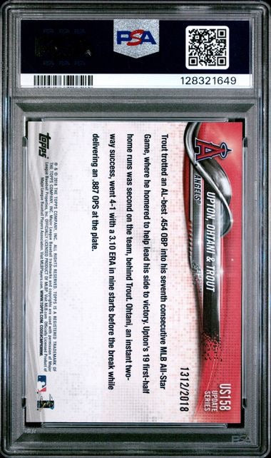 2018 Topps Update #US158 Shohei Ohtani,Mike Trout Gold /2018 PSA 9