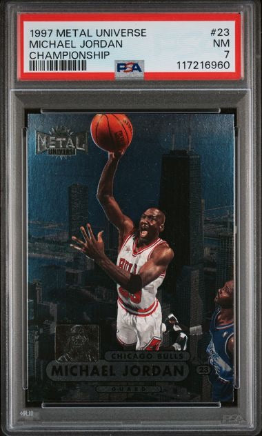 1997 Metal Universe #23 Michael Jordan Championship PSA 7