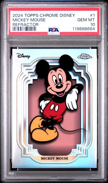 2024 Topps Chrome Disney #1 Mickey Mouse Refractor PSA 10