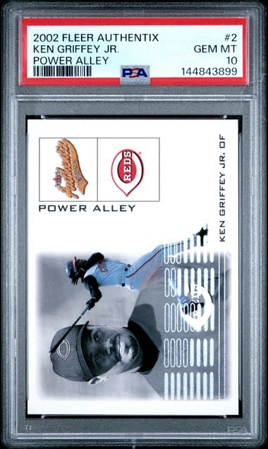 2002 Fleer Authentix #2 Ken Griffey Jr. Power Alley PSA 10
