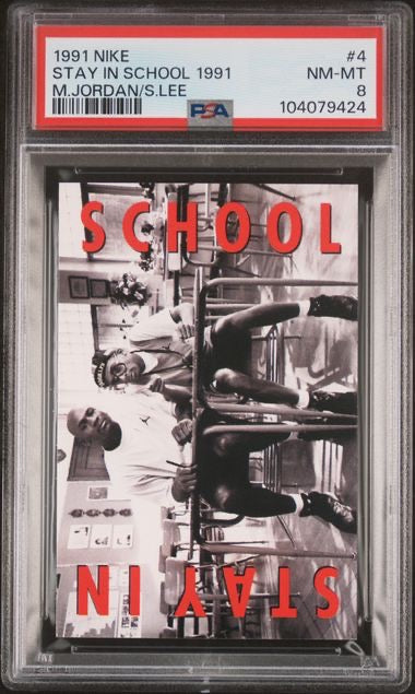 1991 Nike #4 Michael Jordan/Spike Lee Stay in School 1991 PSA 8