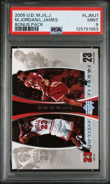 2005 Upper Deck #LJMJ1 Michael Jordan,Lebron James Bonus Pack PSA 9