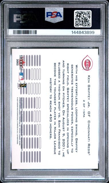 2002 Fleer Authentix #2 Ken Griffey Jr. Power Alley PSA 10