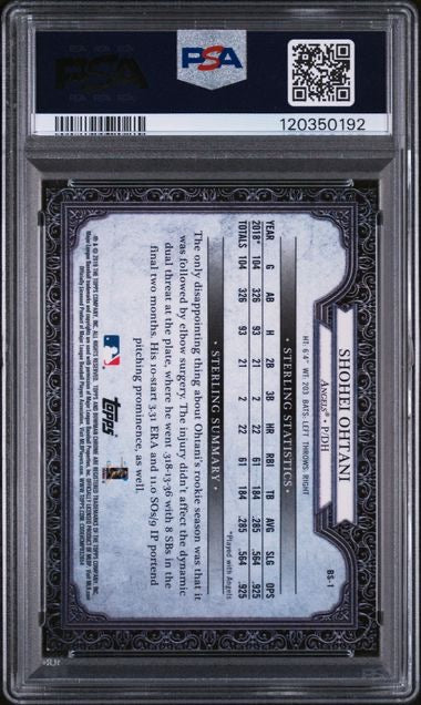 2019 Bowman #BS-1 Shohei Ohtani Sterling Continuity Gold /50 PSA 9