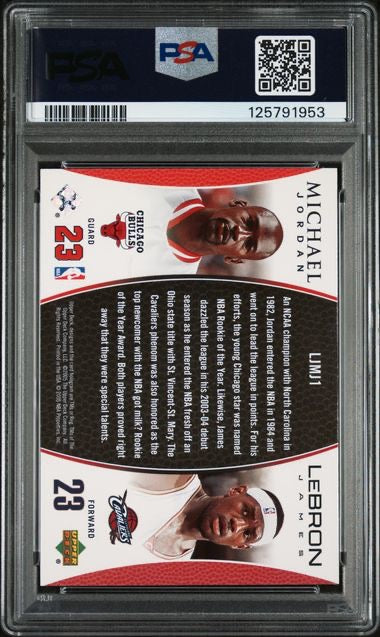 2005 Upper Deck #LJMJ1 Michael Jordan,Lebron James Bonus Pack PSA 9