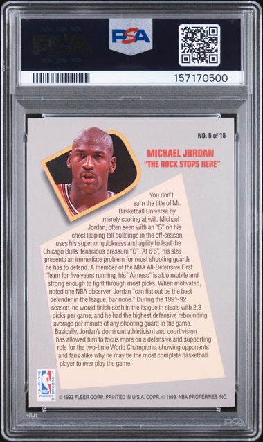 1992 Fleer Total D #5 Michael Jordan PSA 6