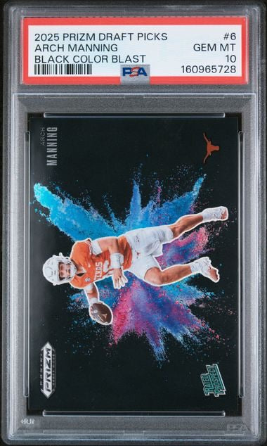 2025 Panini Prizm Draft Picks #6 Arch Manning Black Color Blast PSA 10