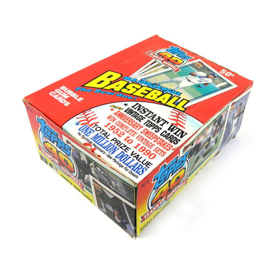 1991 Topps 40 Years of Baseball Factory Sealed Box 36 Wax Packs Bubble Gum