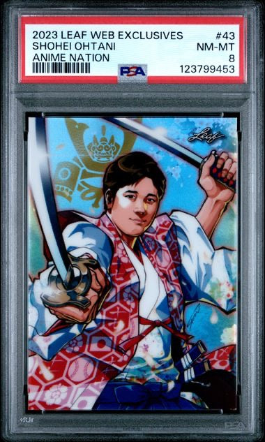 2023 Leaf Web Exclusives #43 Shohei Ohtani Anime Nation /2689 PSA 8